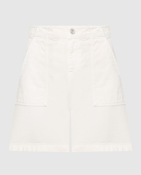 Twinset Pink denim shorts with logo patch 241AT2220