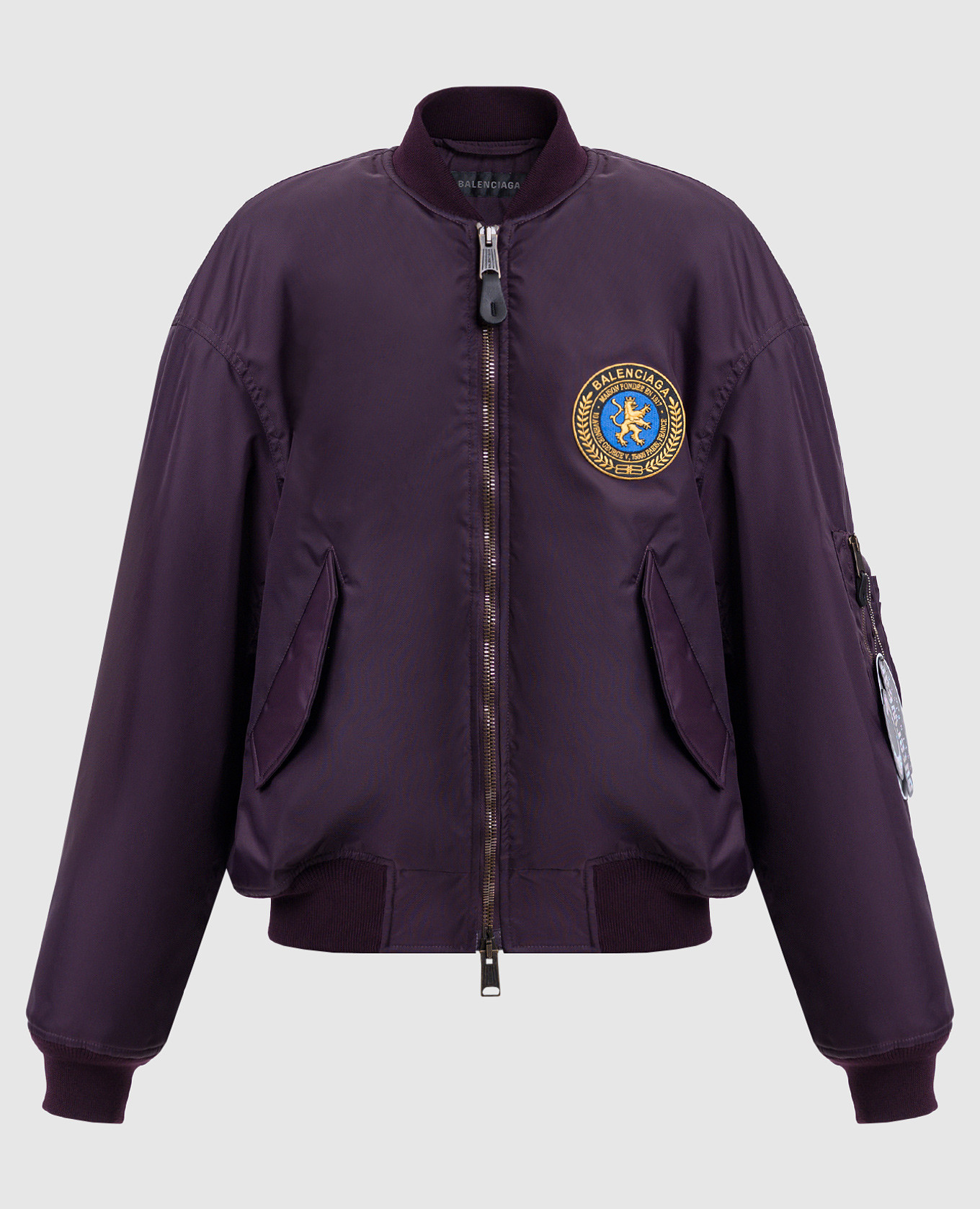 

Purple L-Field bomber jacket with applique Balenciaga, Violet