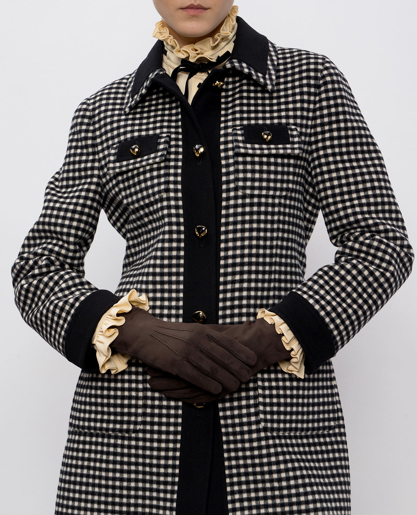 

Brown leather gloves with strap Sermoneta Gloves