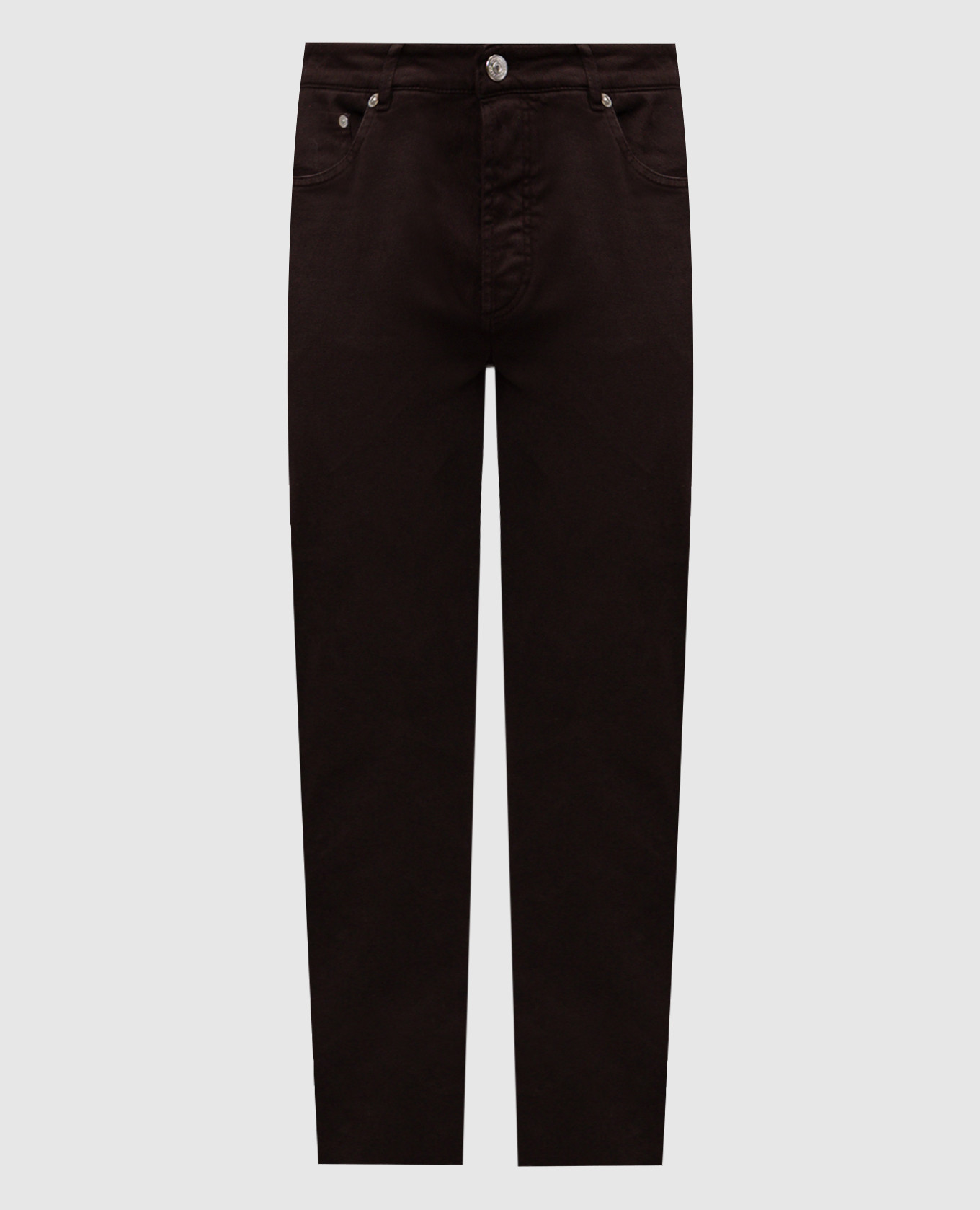 

Brown jeans with logo patch Brunello Cucinelli