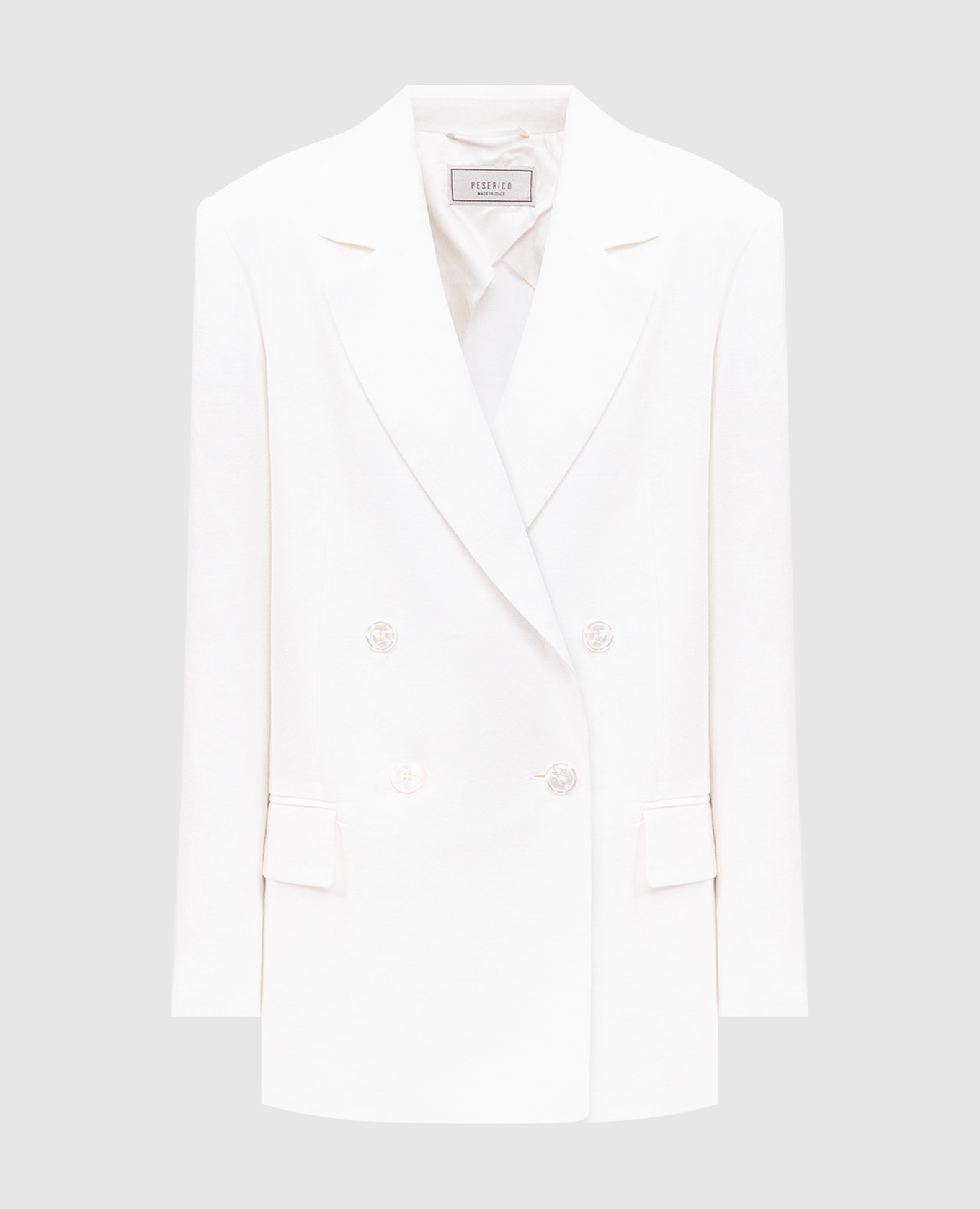 White double-breasted linen jacket Peserico