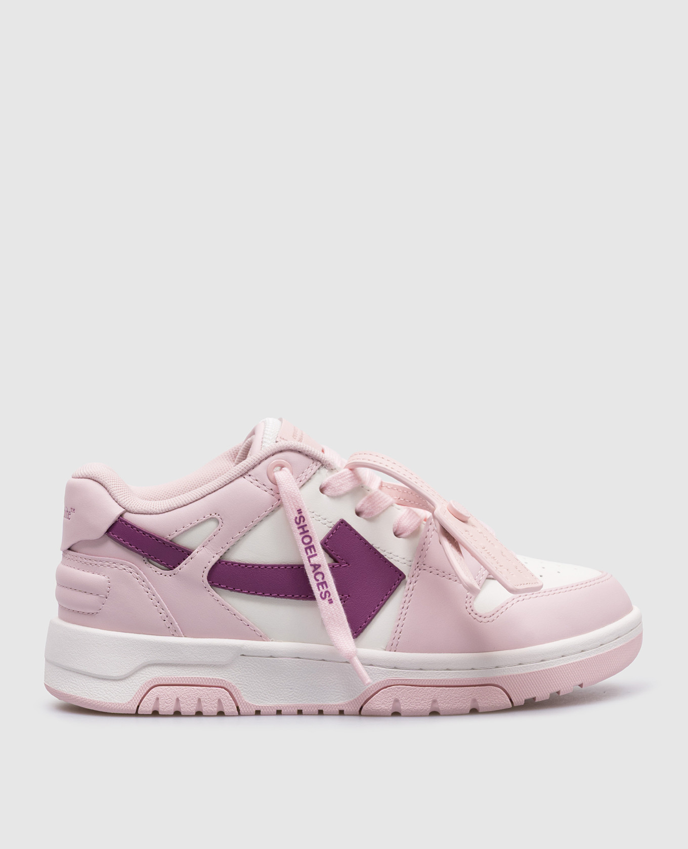 Children's pink leather sneakers out of office off-white