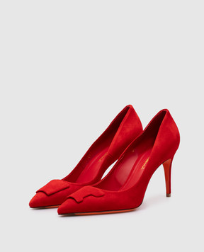 Santoni Sibille red suede shoes WDID71207HI2TMGD