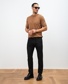 Dolce&Gabbana Brown patterned silk jumper GXX03TJBSKE
