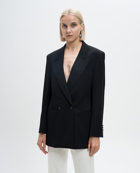 The Row Black Lumis double-breasted wool jacket 8119W3082