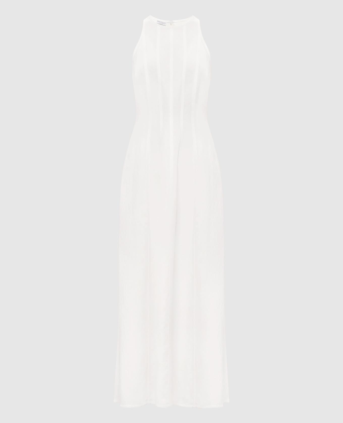 

White midi dress with linen Brunello Cucinelli