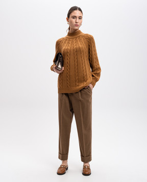 COLOMBO Brown cashmere sweater MA04300226KI