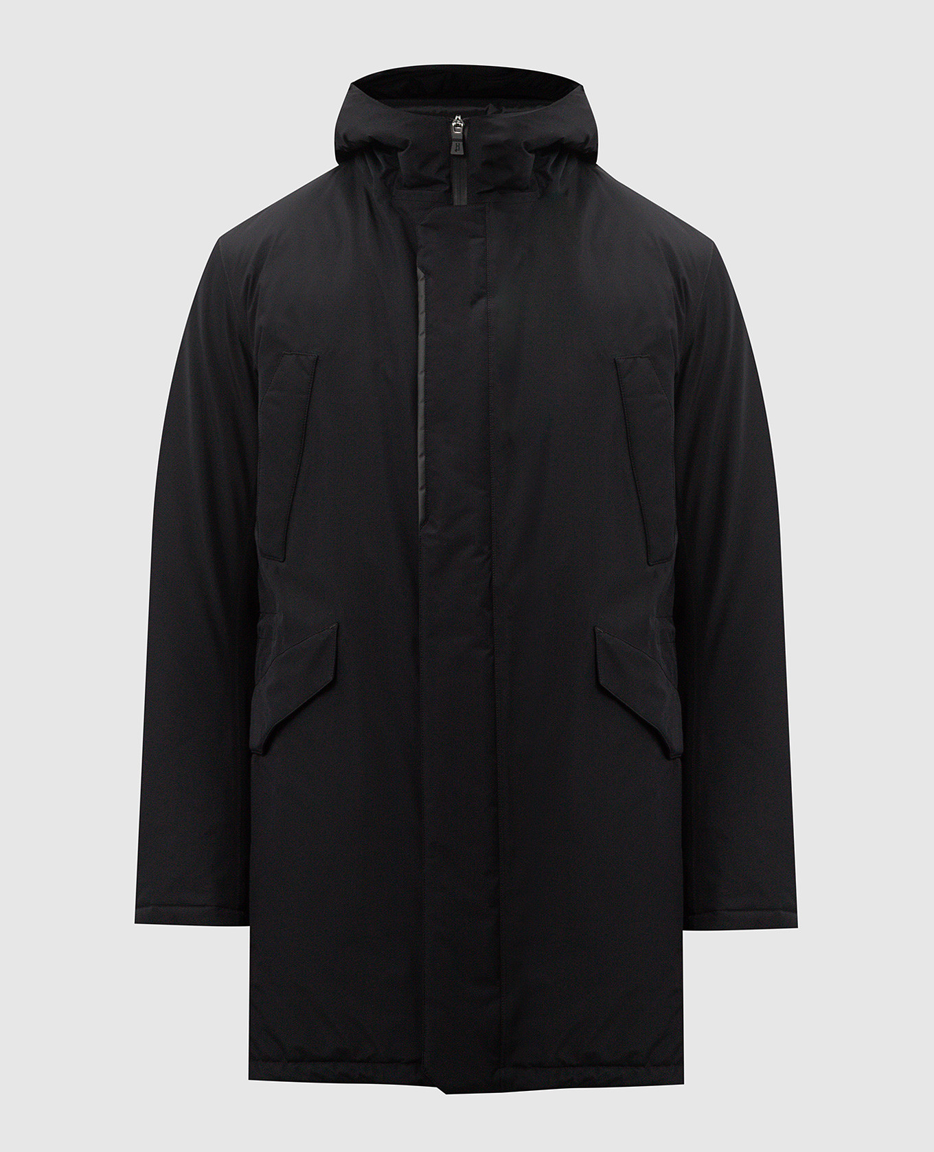 

Black down jacket with logo print Herno