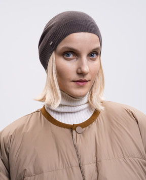 Saint Laurent Grey cashmere hat with logo 7771713Y201