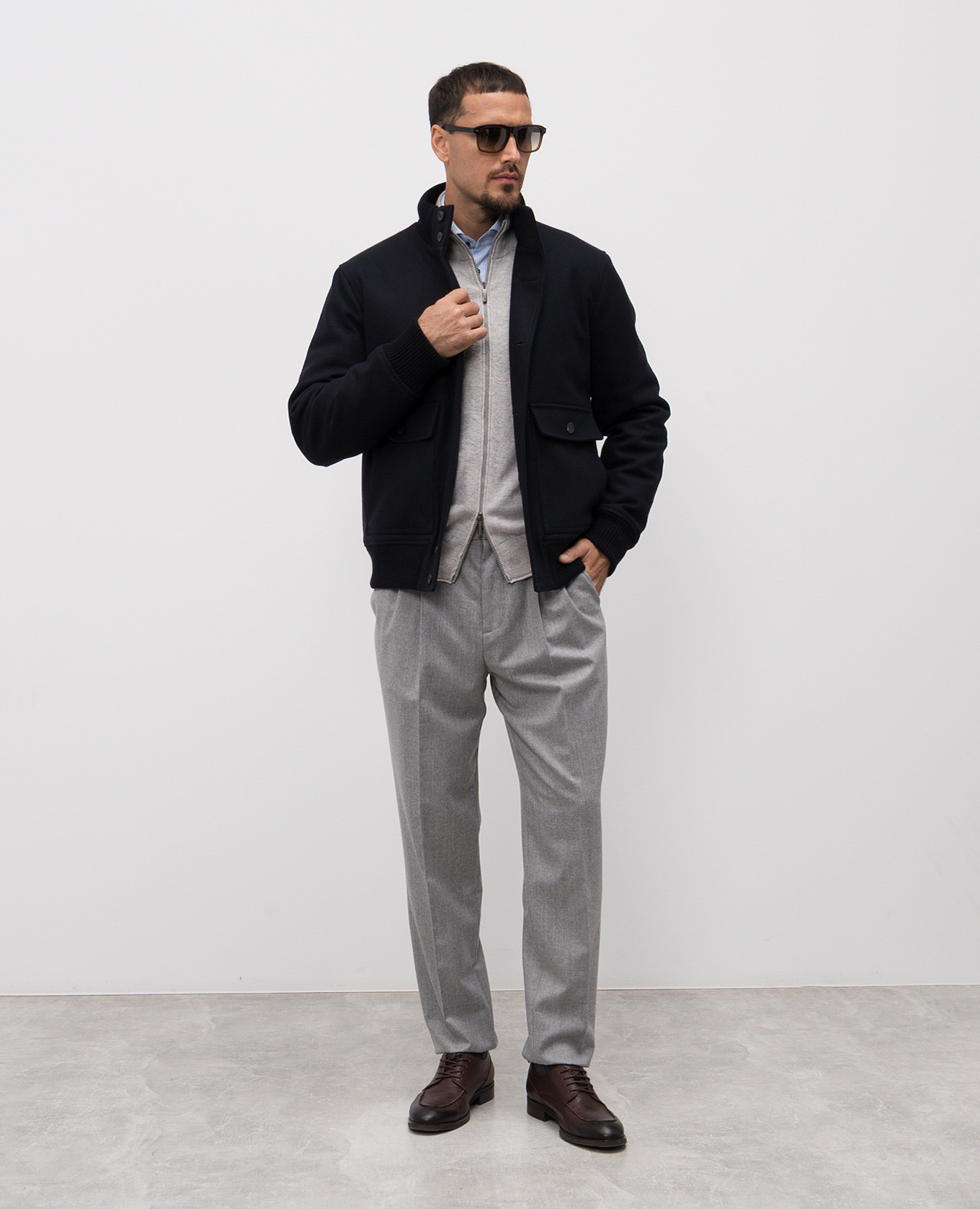 

Gray wool and cashmere cardigan Peserico, Grey