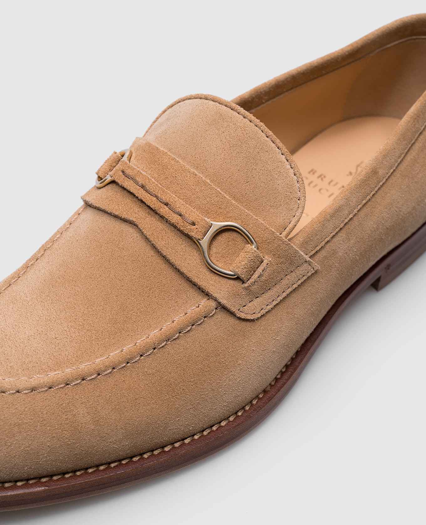 Beige suede loafers Brunello Cucinelli 5