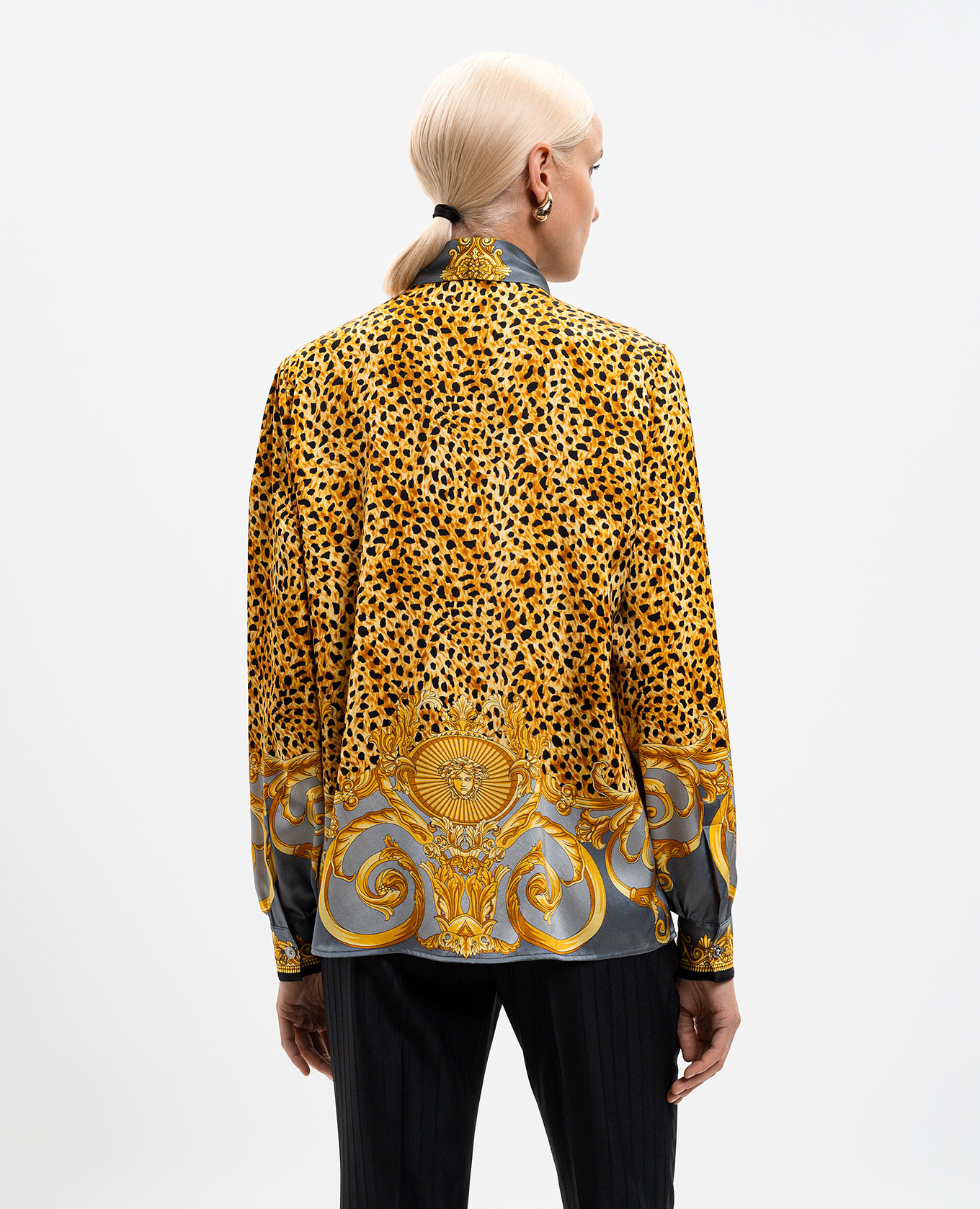 

Foulard Lavallière silk blouse Versace, Grey