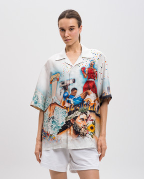 Casablanca Celebration du Sport silk blouse UWPS25SH00301