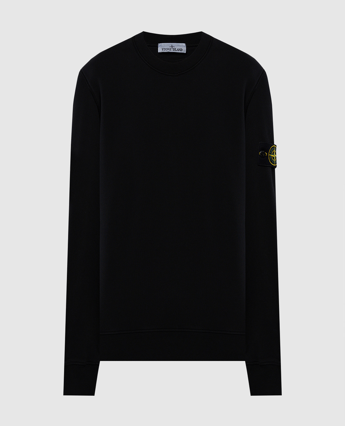 

Black sweatshirt with logo patch Stone Island, Черный