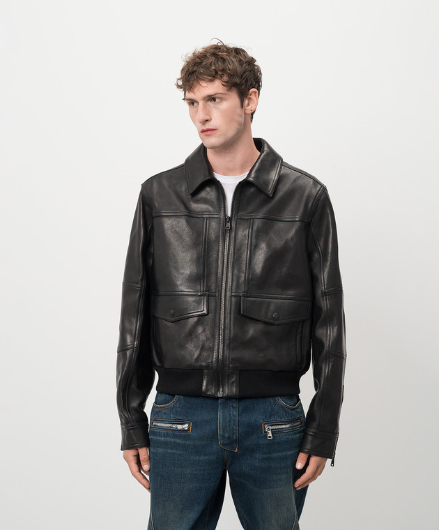 Balmain - Black leather jacket DH0TE132LC62 - shop with European