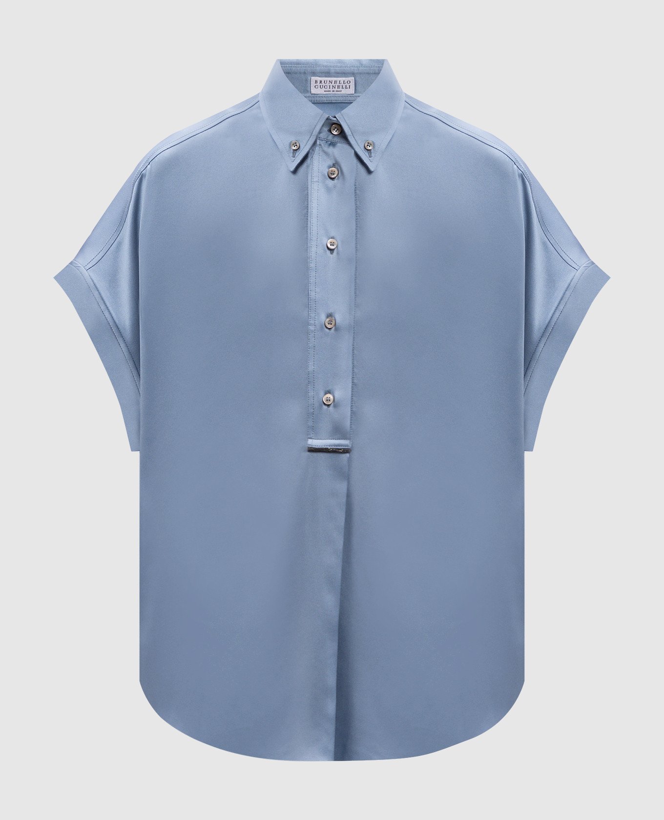 

Blue silk blouse with monil chain Brunello Cucinelli, Light blue