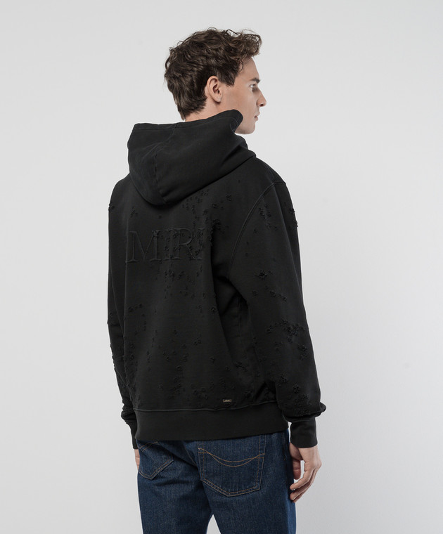 AMIRI ロゴ ダメージ加工 パーカーSHOTGUN HOODIE AMJYHD1041 AMIRI MA Shotgun Hoodie | Black | FARFETCH