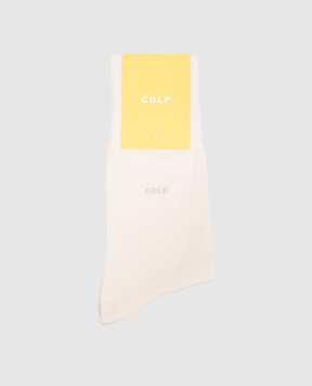 CDLP White socks with logo MSO006012001