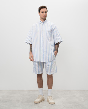 Vetements White striped shirt with logo UA66SH420Lm