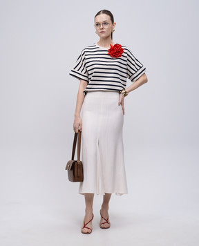 Solotre Beige striped T-shirt M1D0085