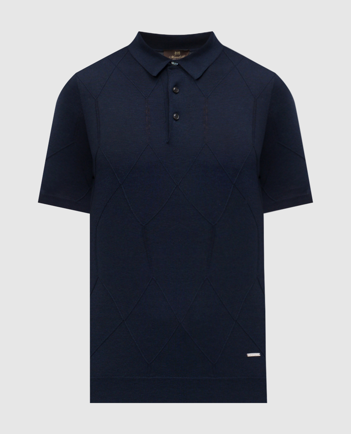 

Blue polo with silk Enrico Mandelli