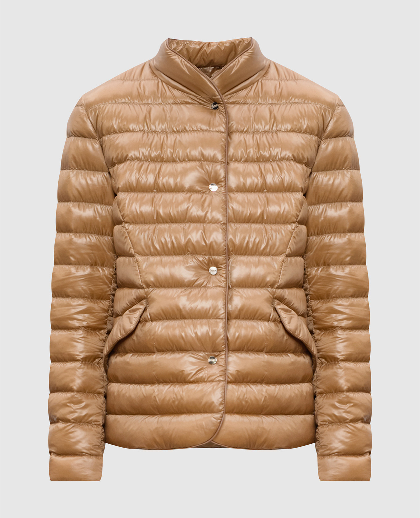 Brown quilted down jacket