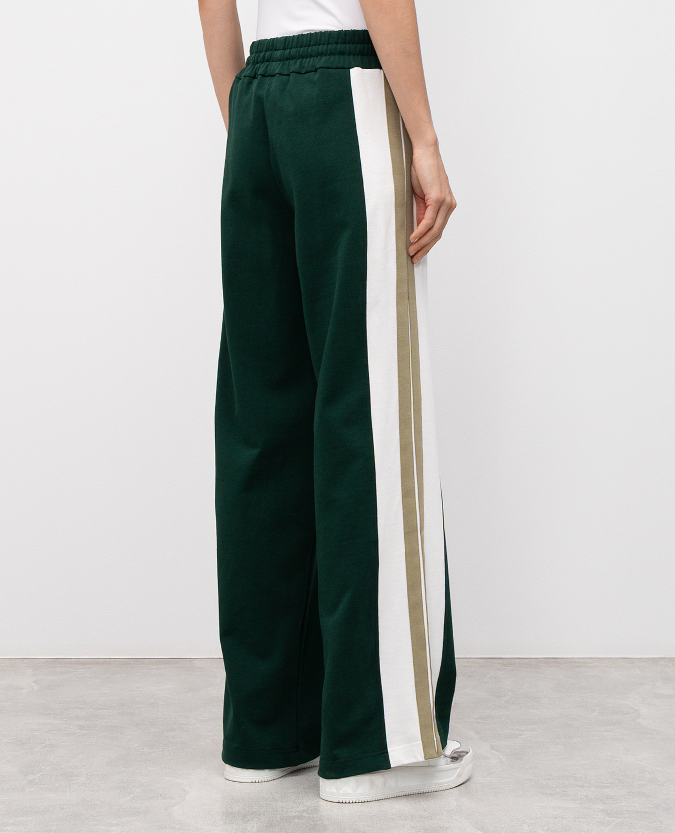 

Green sweatpants with embroidered monogram logo Palm Angels