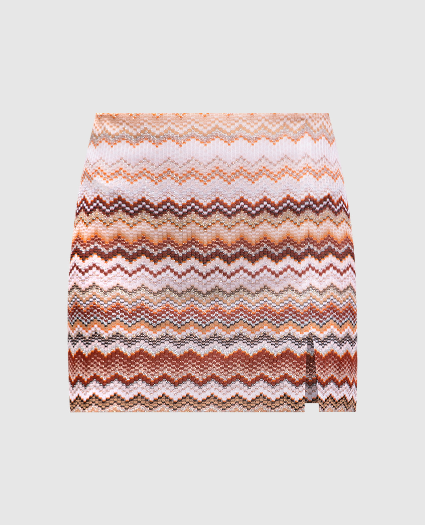 Brown patterned mini skirt with lurex Missoni