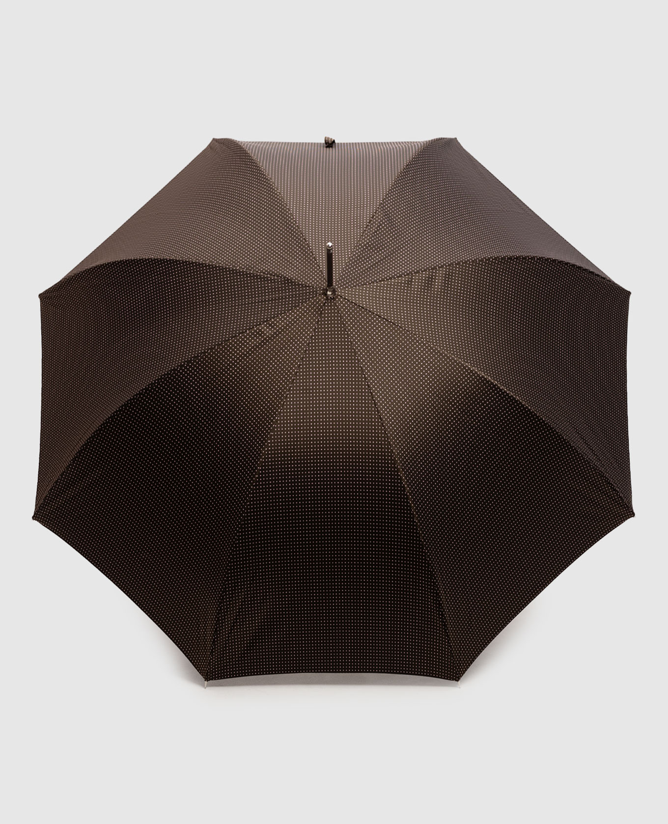

Brown umbrella in a geometric pattern with a logo Pasotti