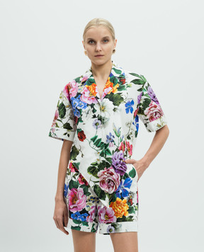 Dolce&Gabbana White blouse with floral print F5T30THS5S6