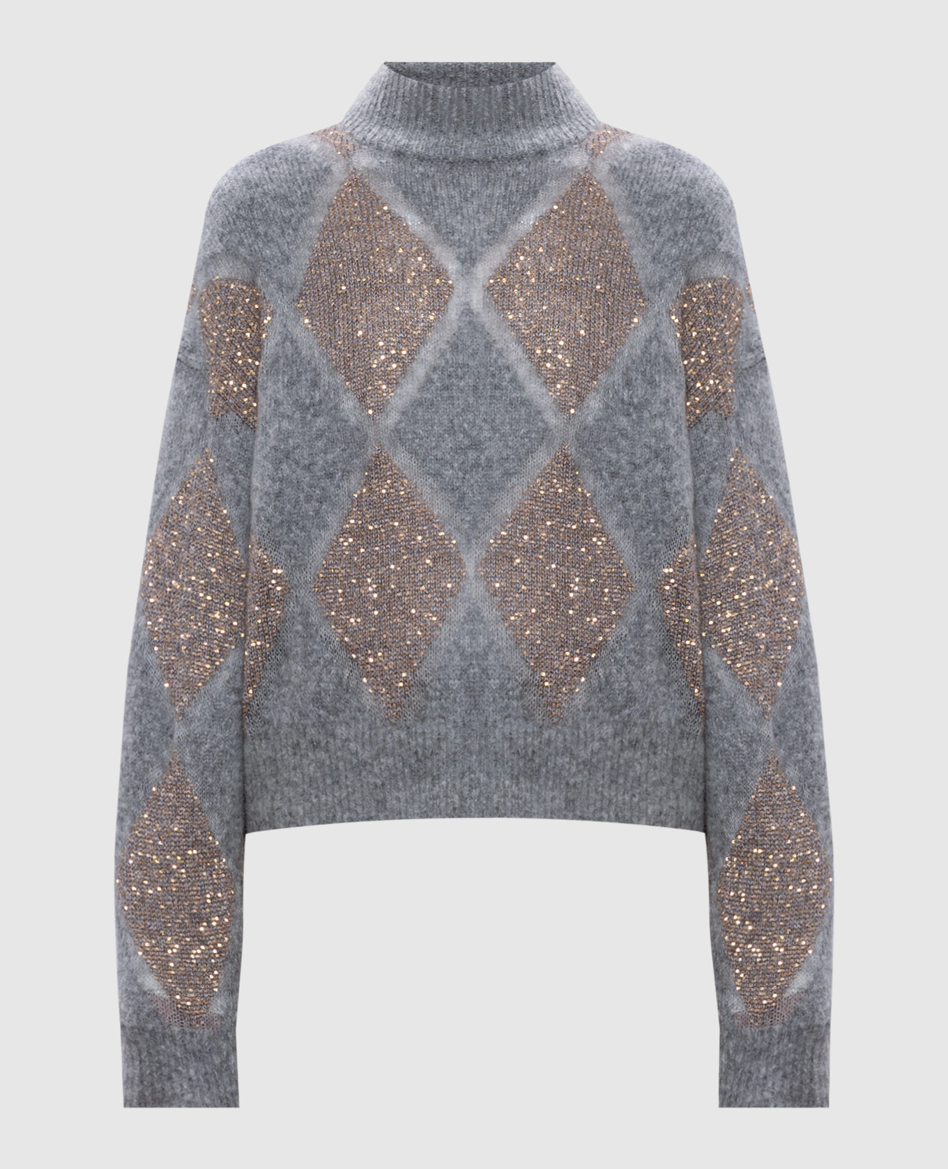

Gray wool sweater with sequins Brunello Cucinelli, Grey