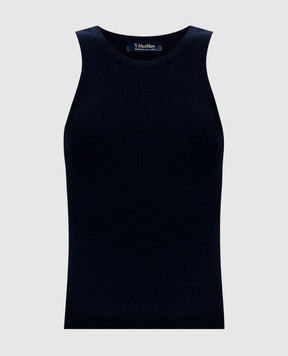 Max Mara Blue ribbed top AMBURGO AMBURGO