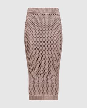 Peserico Beige skirt with openwork pattern S85002F0309266