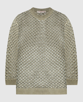 Valentino Beige openwork sweater with sequins 4B0KC55W8J7