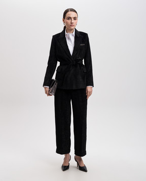 Peserico Black corduroy jacket with lurex E01156A01595