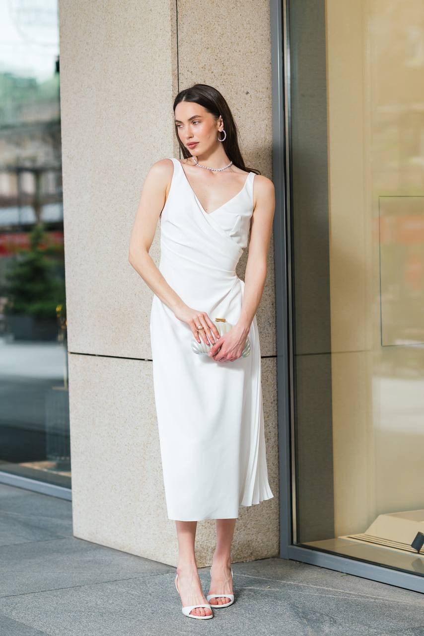 

White midi dress with drapery Ermanno Scervino