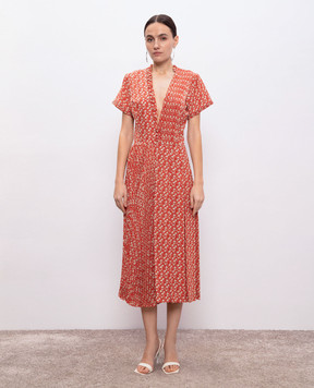 Ermanno Scervino Red floral print silk midi dress D462Q359OYQ