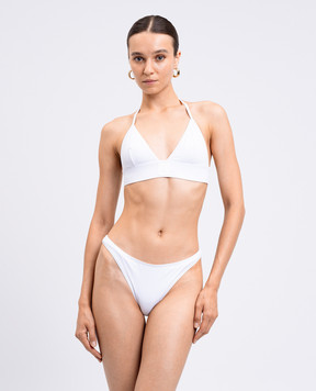 Balmain White swimsuit with logo patch BKB802290