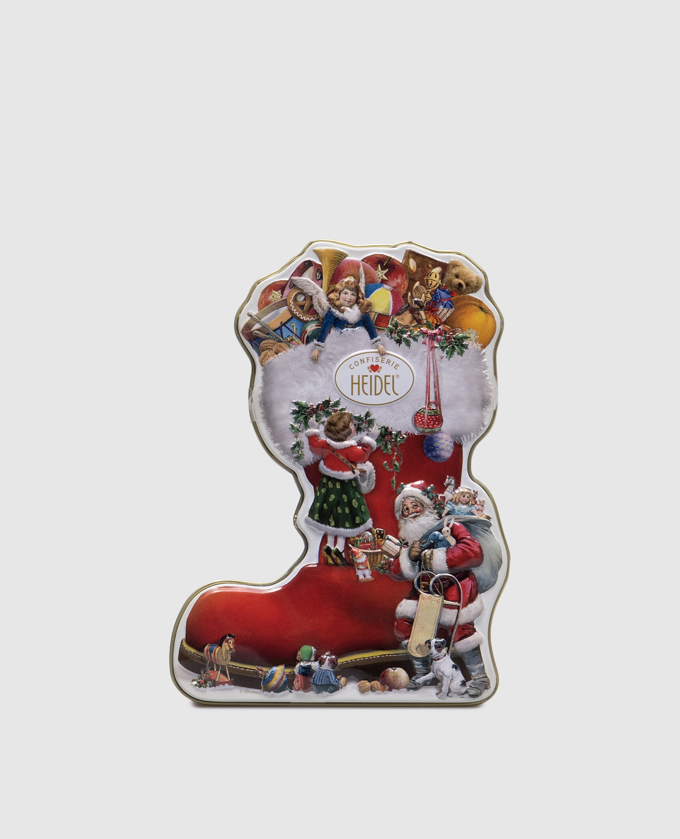 

A set of Christmas Nostalgia milk candies in a boot-shaped gift box Heidel, Red