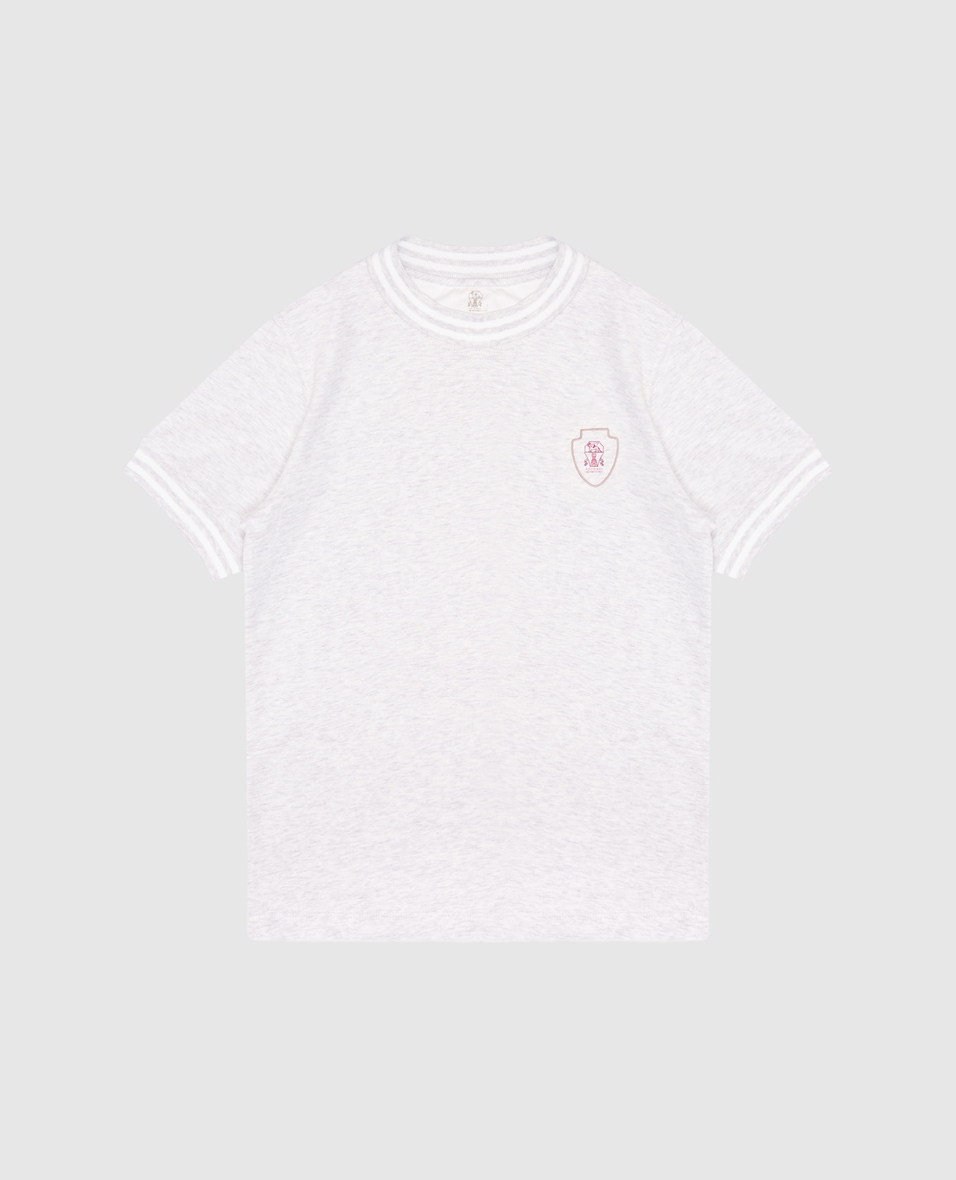 

Children's gray melange T-shirt with logo emblem Brunello Cucinelli, Grey