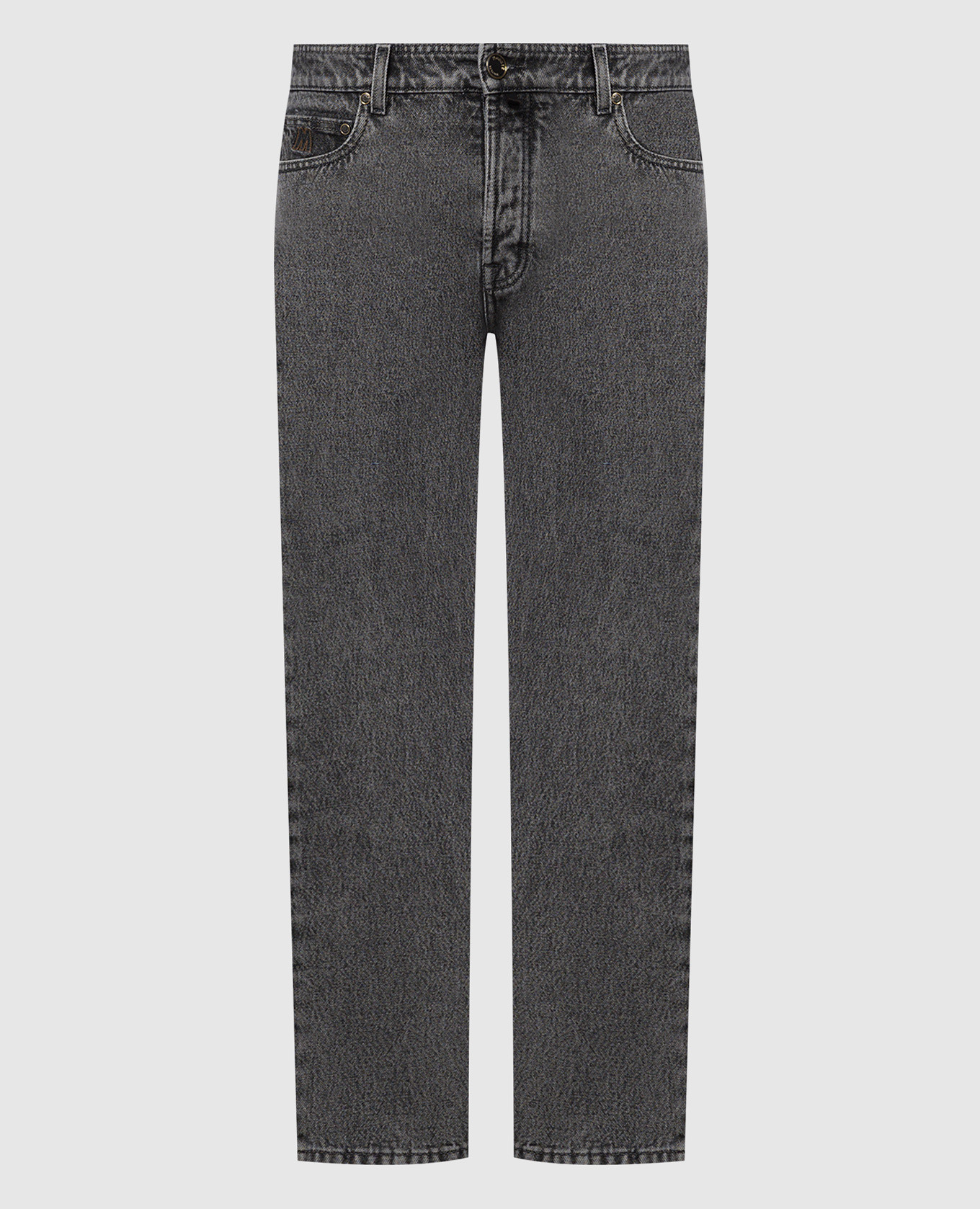 

WOODY distressed gray jeans with logo patch MooRER, Grey