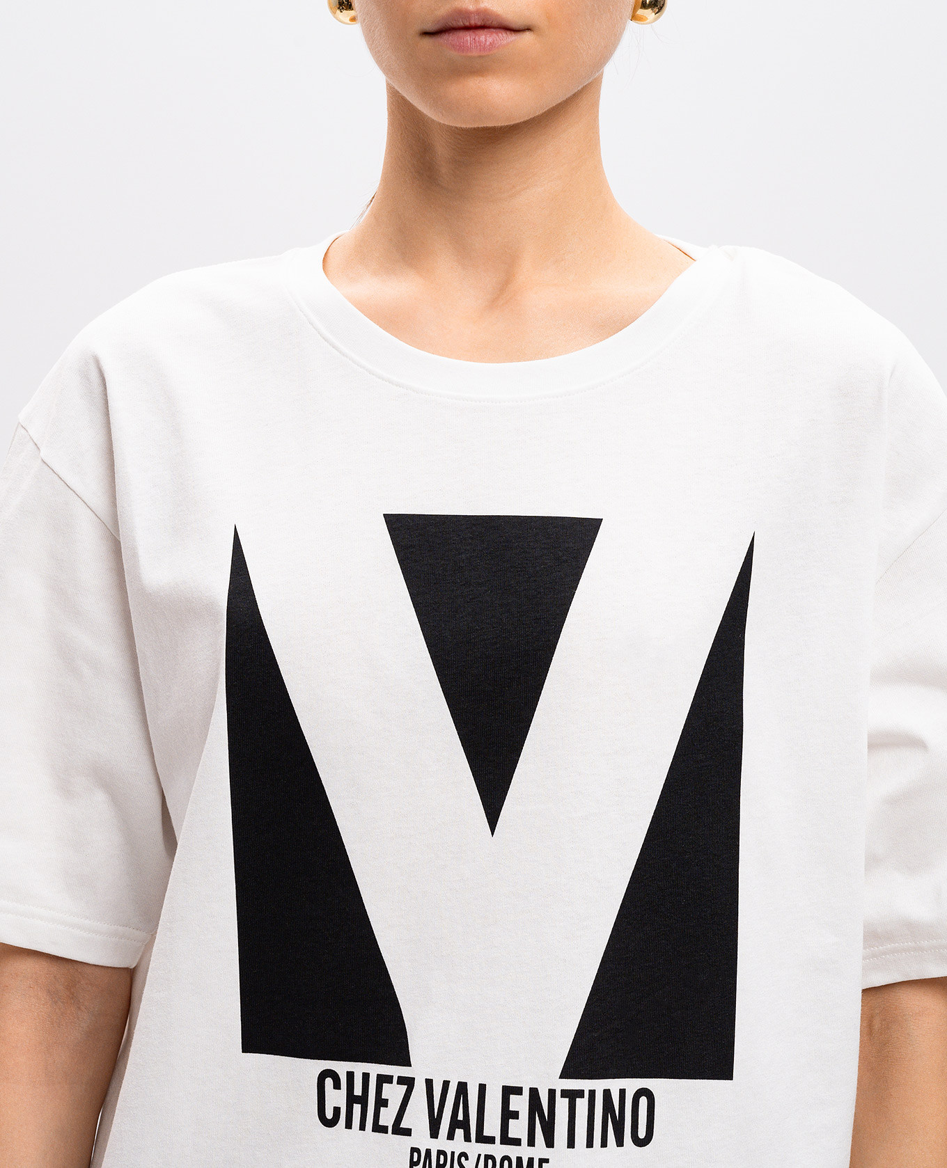 White t-shirt with CHEZ VALENTINO print Valentino 5
