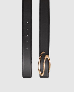Santoni Black leather belt with monogram logo CW35VC907ASTAFRYFM35