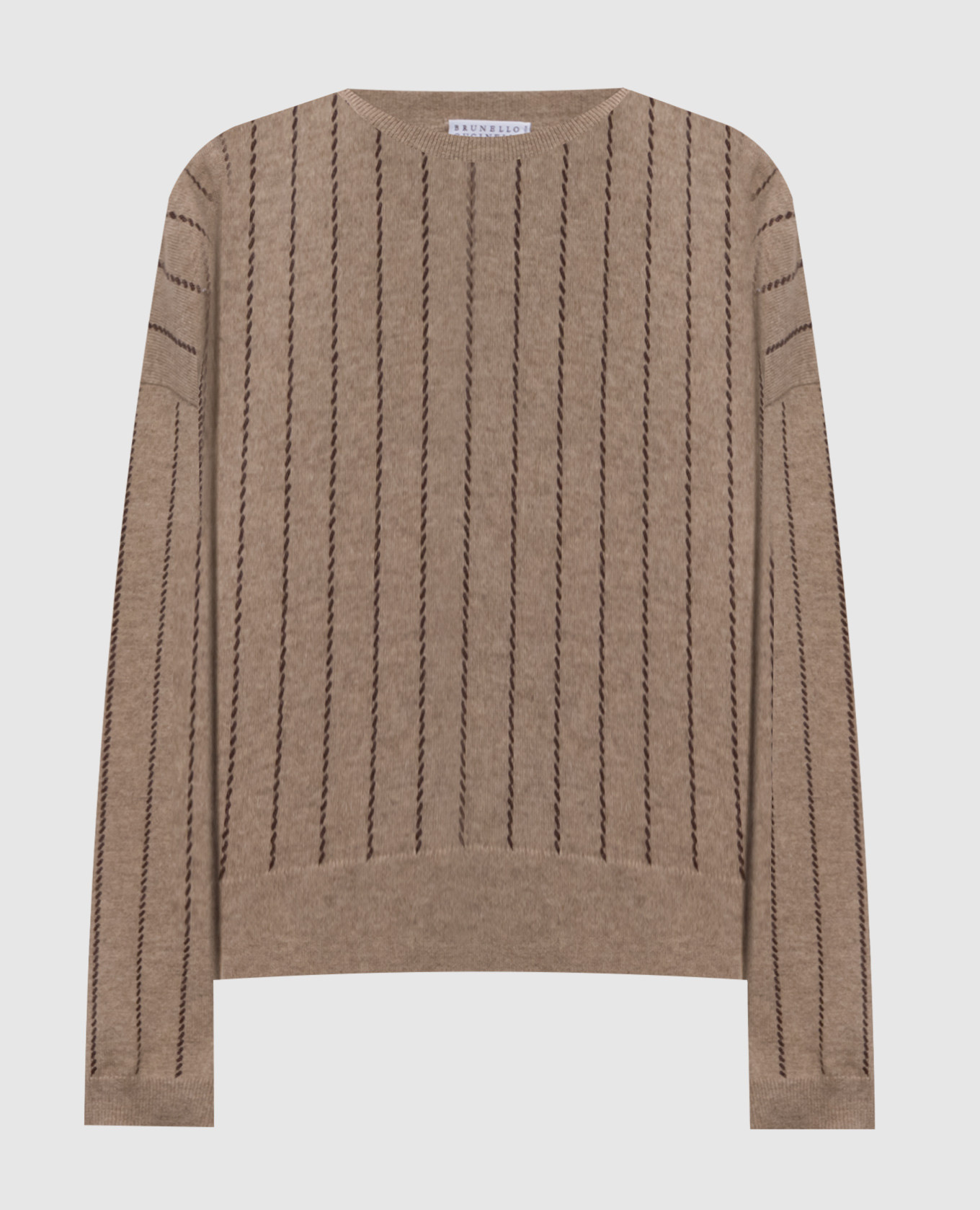 Beige cashmere sweater with sequins Brunello Cucinelli