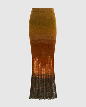 Dondup Green maxi skirt with alpaca wool G577M00939D002