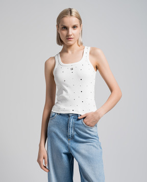 Giuseppe Di Morabito Milano White top with a scar with crystals 02SSTO25702296