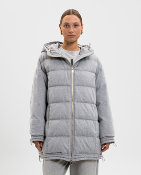 Be Florence Grey down jacket made of silk and camel wool FB25746GREY