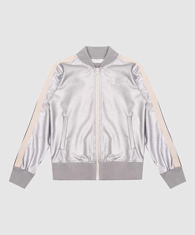Children's gray sports jacket with a logo palm angels