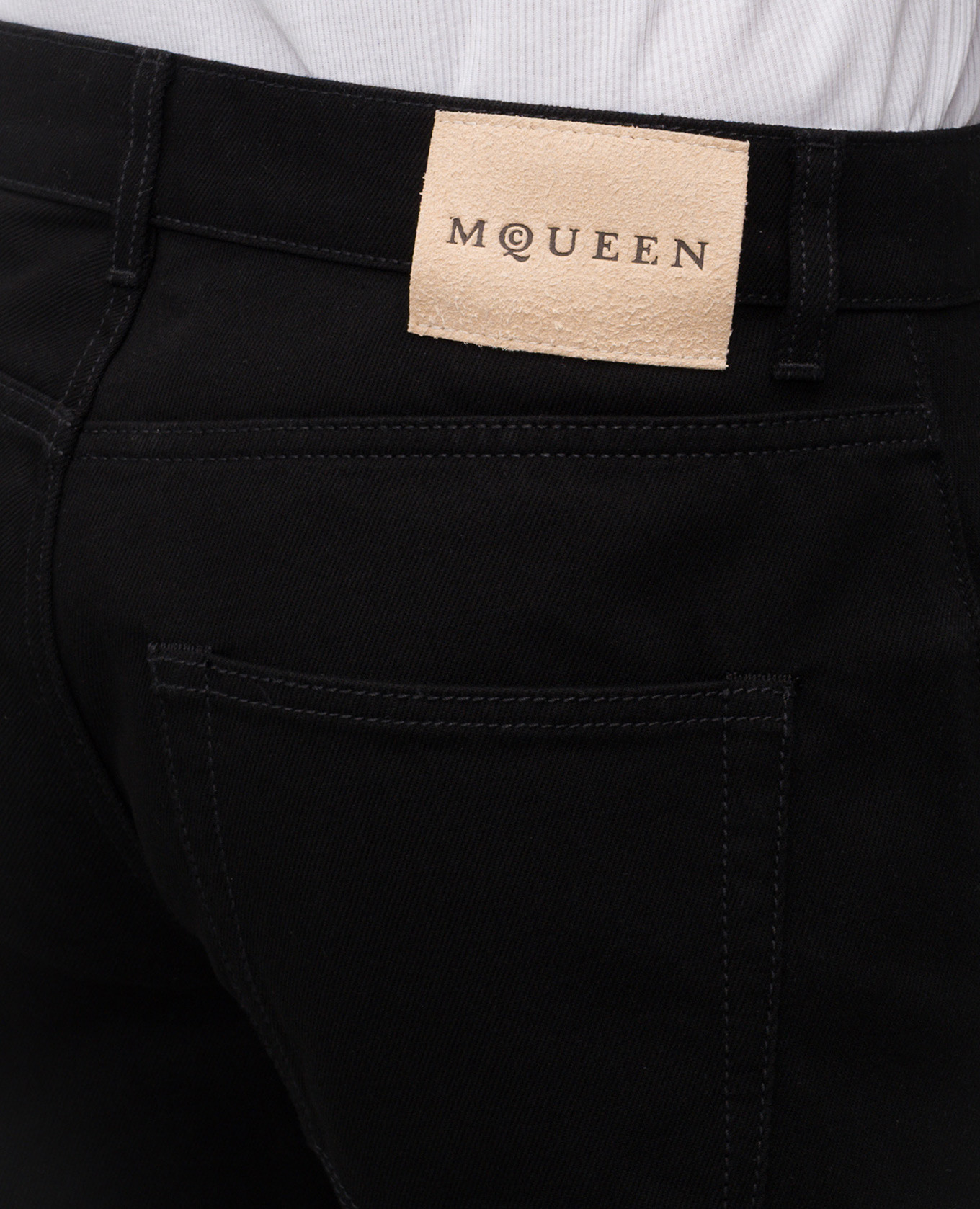 Black jeans with logo patch Alexander McQueen 5