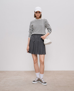 Brunello Cucinelli Gray pleated skirt with wool MP087G3662